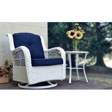 White discount wicker glider